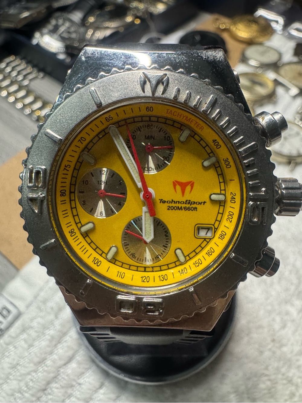 TechnoSport Men's Yellow Chronograph Dive Watch - 200M